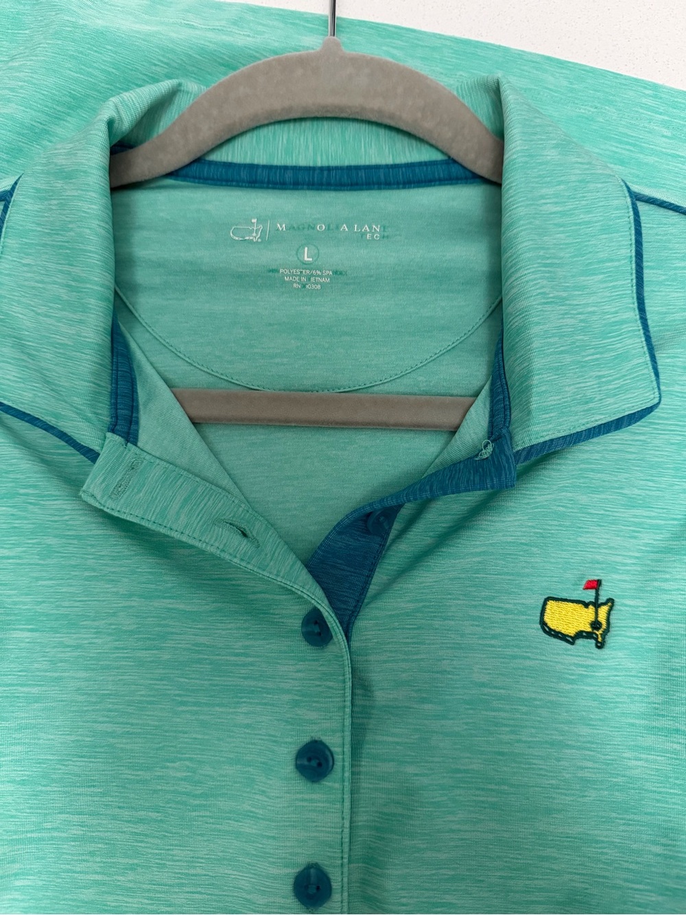Master’s Tournament Magnolia Lane Tech- Teal Golf Polo Shirt
